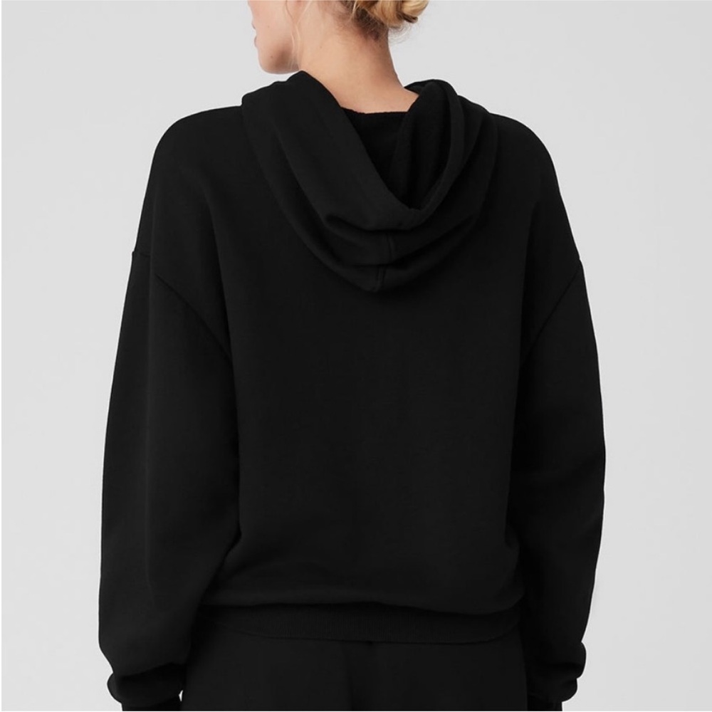 ALO Black Accolade Hoodie Sweatshirt Medium - Picture 6 of 7